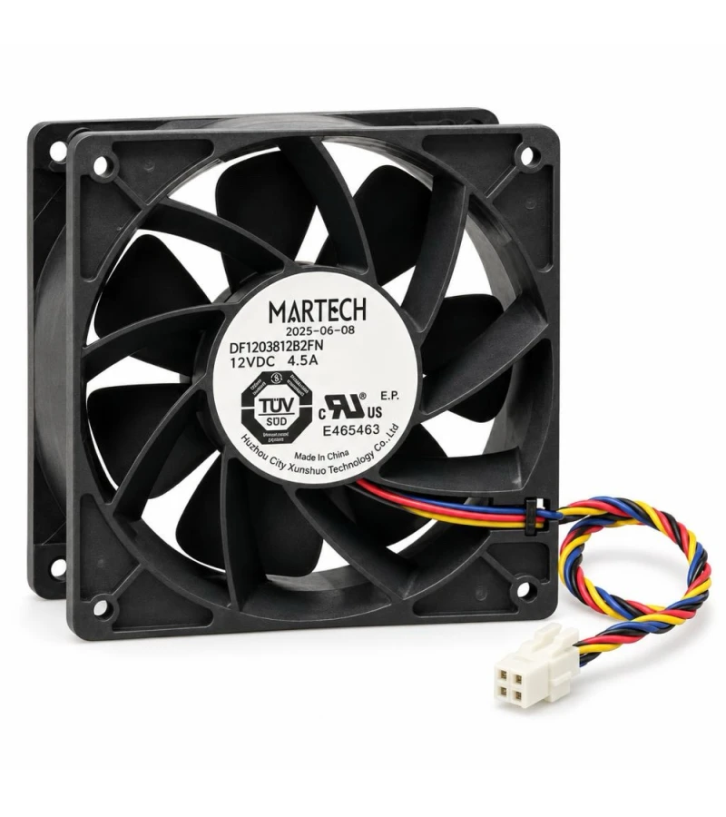 Вентилятор Martech 120 мм 12 В 4.5 А для Antminer S21 / L9 (DF1203812B2FN/2×2P)