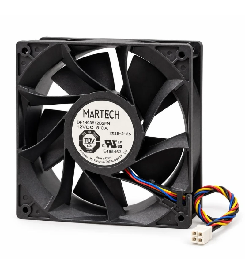 Вентилятор Martech 140 мм 12 В 5 А для Antminer S21+ / S21 Pro / S21 Pro+ (DF1403812B2FN/2×2P)