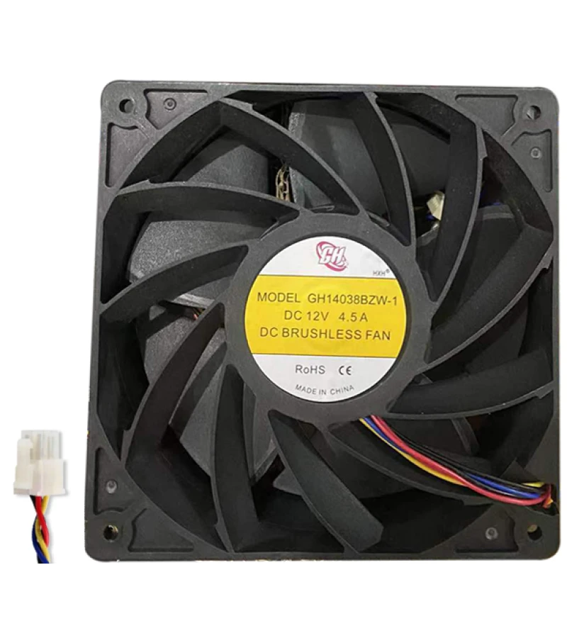Вентилятор MicroBT 12 В 4.5 А (GH14038BZW-1/2×2P)