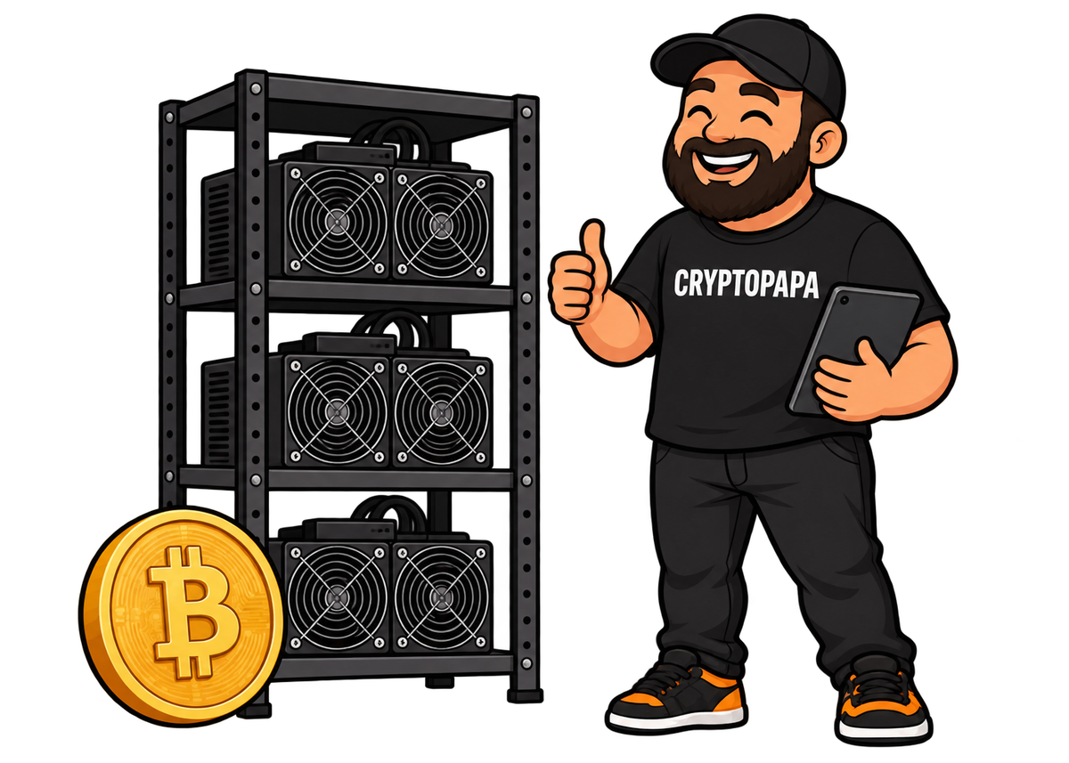 Менеджер CRYPTOPAPA у стеллажа с асиками